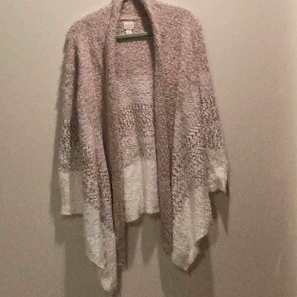Chicos size 0 high low cardigan in cream and beige
